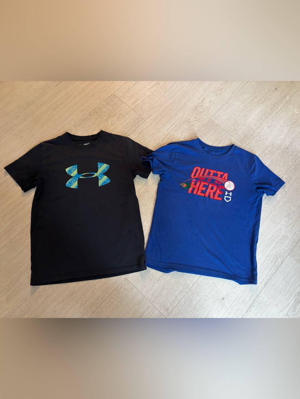 Two Under Armour Boys’ Tshirts, Medium